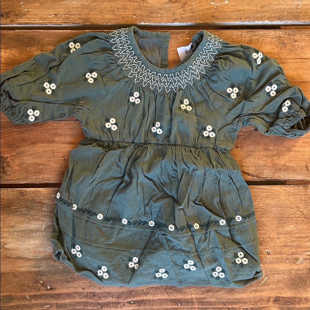 Old navy Dark Green embroidery dress